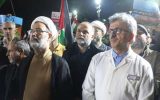 گزارش تصویری تجمع اعتراضی سپید پوشان مدافع سلامت گیلان در پی بمباران وحشیانه بیمارستانی در غزه