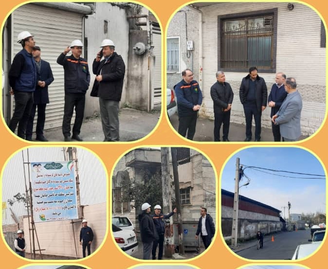 عملیات احداث ۳۷۰۰ متر کابل خودنگهدار و تعویض پایه های فرسوده در منطقه زرجوب رشت