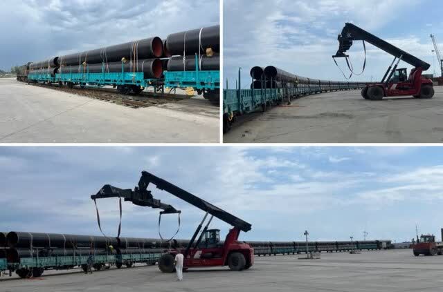 ترانزیت لوله های فولادی تركیه به تركمنستان از مسیر بندر كاسپین